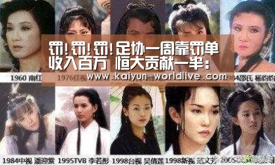 罚!罚!罚!足协一周靠罚单收入百万 恒大贡献一半: 开云在线娱乐(图3) 开云APP下载